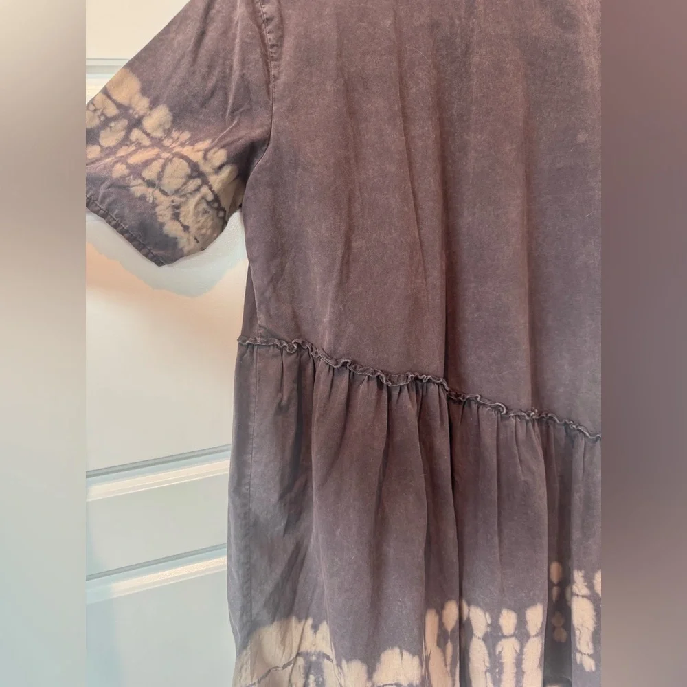 The Odells Lagen Tunic Brown Asymmetrical Tie Dye Oversized Size XSmall Womens - Picture 8 of 9